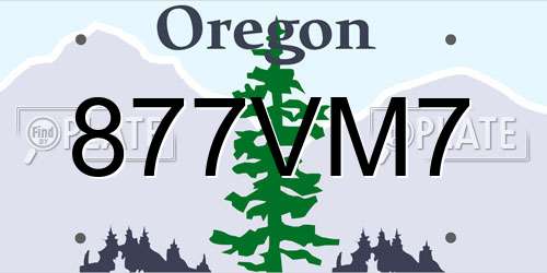 877VM7 Oregon License Plate