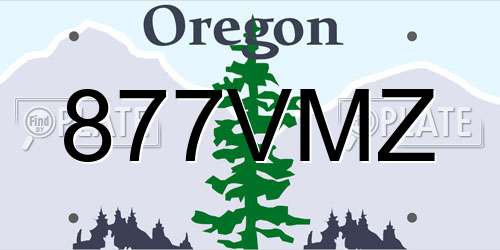 877VMZ Oregon License Plate