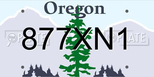 877XN1 Oregon License Plate
