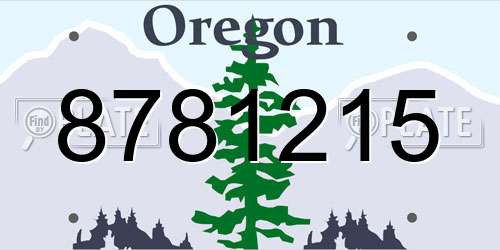 8781215 Oregon License Plate