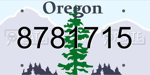 8781715 Oregon License Plate