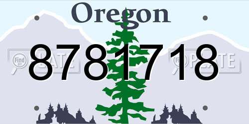 8781718 Oregon License Plate