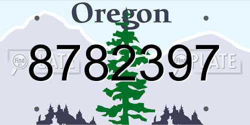 8782397 Oregon License Plate