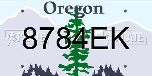 8784EK Oregon License Plate