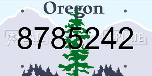 8785242 Oregon License Plate