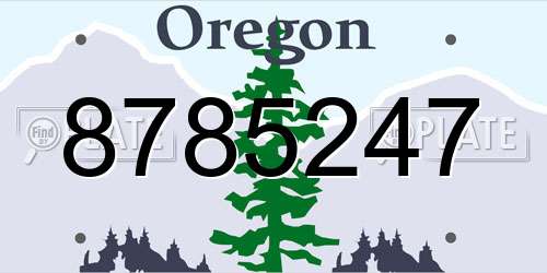 8785247 Oregon License Plate