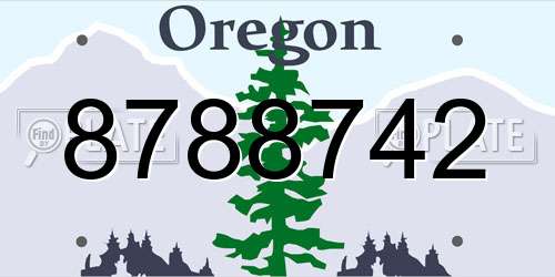 8788742 Oregon License Plate