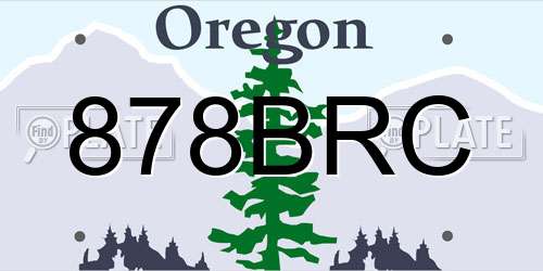 878BRC Oregon License Plate