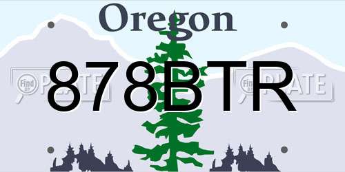 878BTR Oregon License Plate