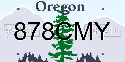878CMY Oregon License Plate