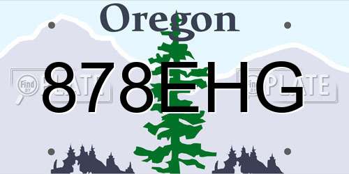 878EHG Oregon License Plate