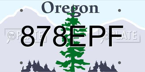 878EPF Oregon License Plate