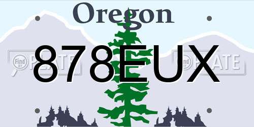 878EUX Oregon License Plate