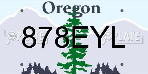 878EYL Oregon License Plate