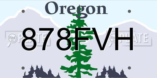 878FVH Oregon License Plate