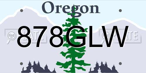 878GLW Oregon License Plate