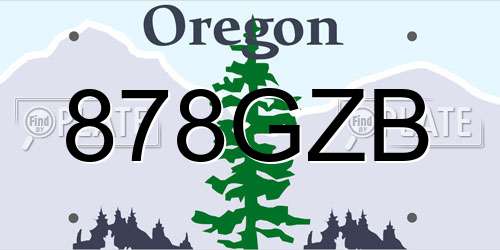 878GZB Oregon License Plate