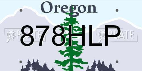 878HLP Oregon License Plate