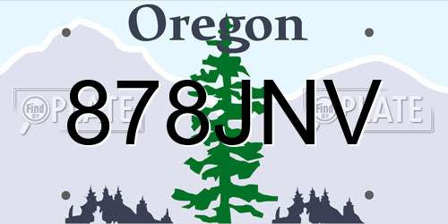 878JNV Oregon License Plate