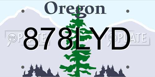 878LYD Oregon License Plate