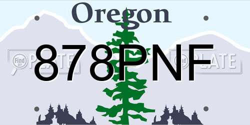 878PNF Oregon License Plate