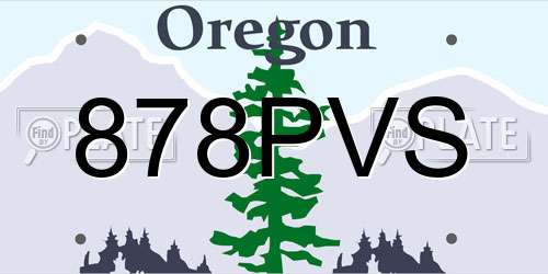 878PVS Oregon License Plate