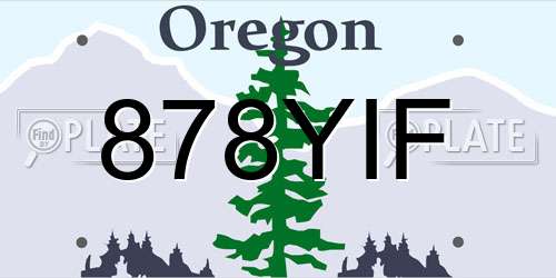 878YIF Oregon License Plate