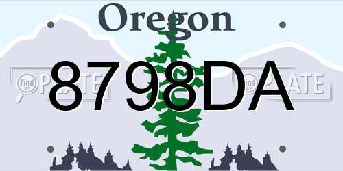 8798DA Oregon License Plate