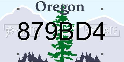 879BD4 Oregon License Plate