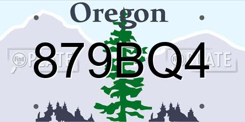 879BQ4 Oregon License Plate