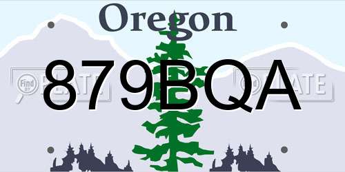 879BQA Oregon License Plate