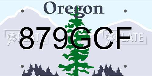 879GCF Oregon License Plate