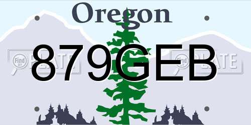 879GEB Oregon License Plate