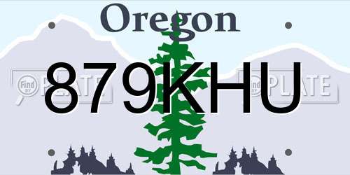 879KHU Oregon License Plate