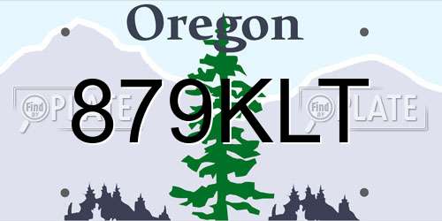 879KLT Oregon License Plate