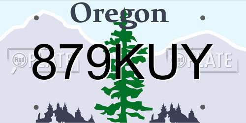879KUY Oregon License Plate