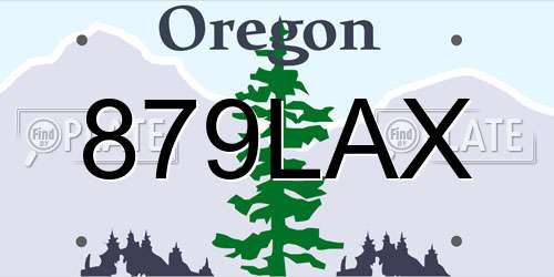 879LAX Oregon License Plate