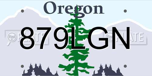 879LGN Oregon License Plate