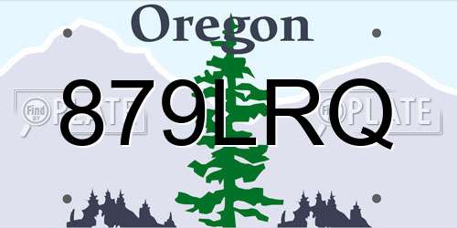 879LRQ Oregon License Plate