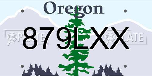 879LXX Oregon License Plate