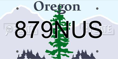 879NUS Oregon License Plate