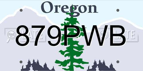 879PWB Oregon License Plate
