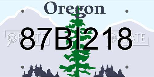 87BI218 Oregon License Plate