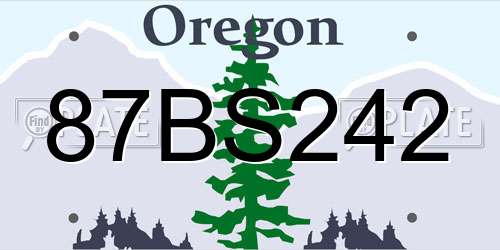87BS242 Oregon License Plate