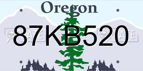 87KB520 Oregon License Plate