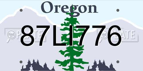 87LI776 Oregon License Plate