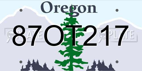 87OT217 Oregon License Plate