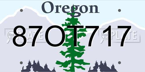 87OT717 Oregon License Plate