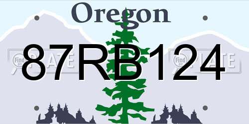 87RB124 Oregon License Plate