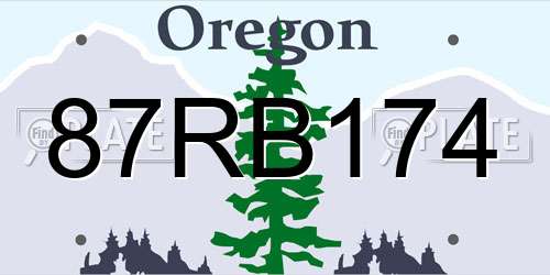 87RB174 Oregon License Plate